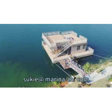 Plastic modular pontoon abutment floating house